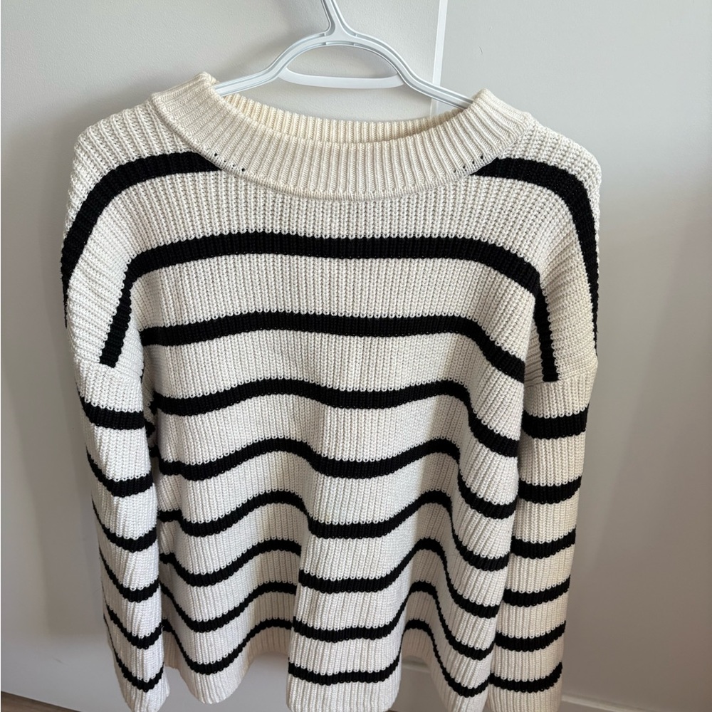 H&M Black and White Striped Sweater